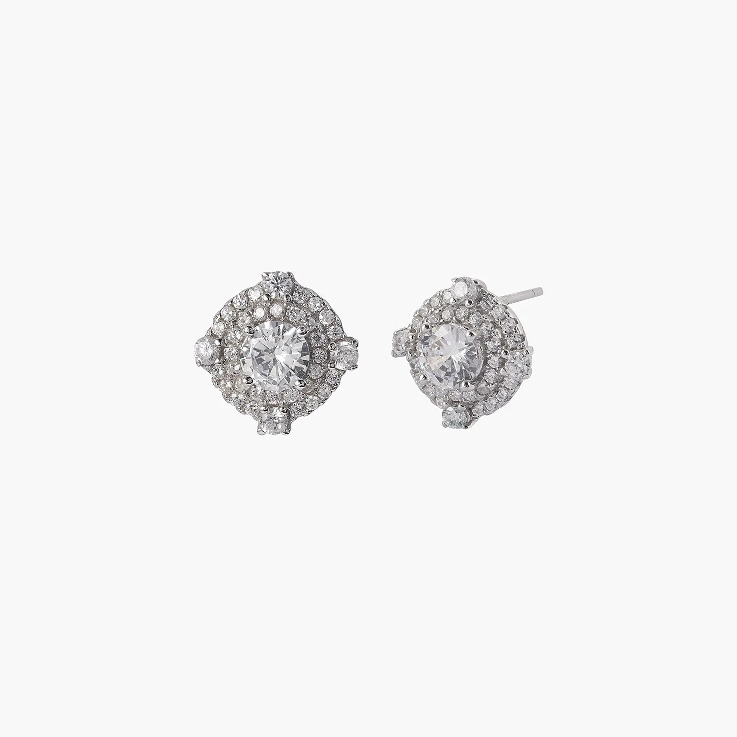 [-50%] Pave Frame Stud Earrings