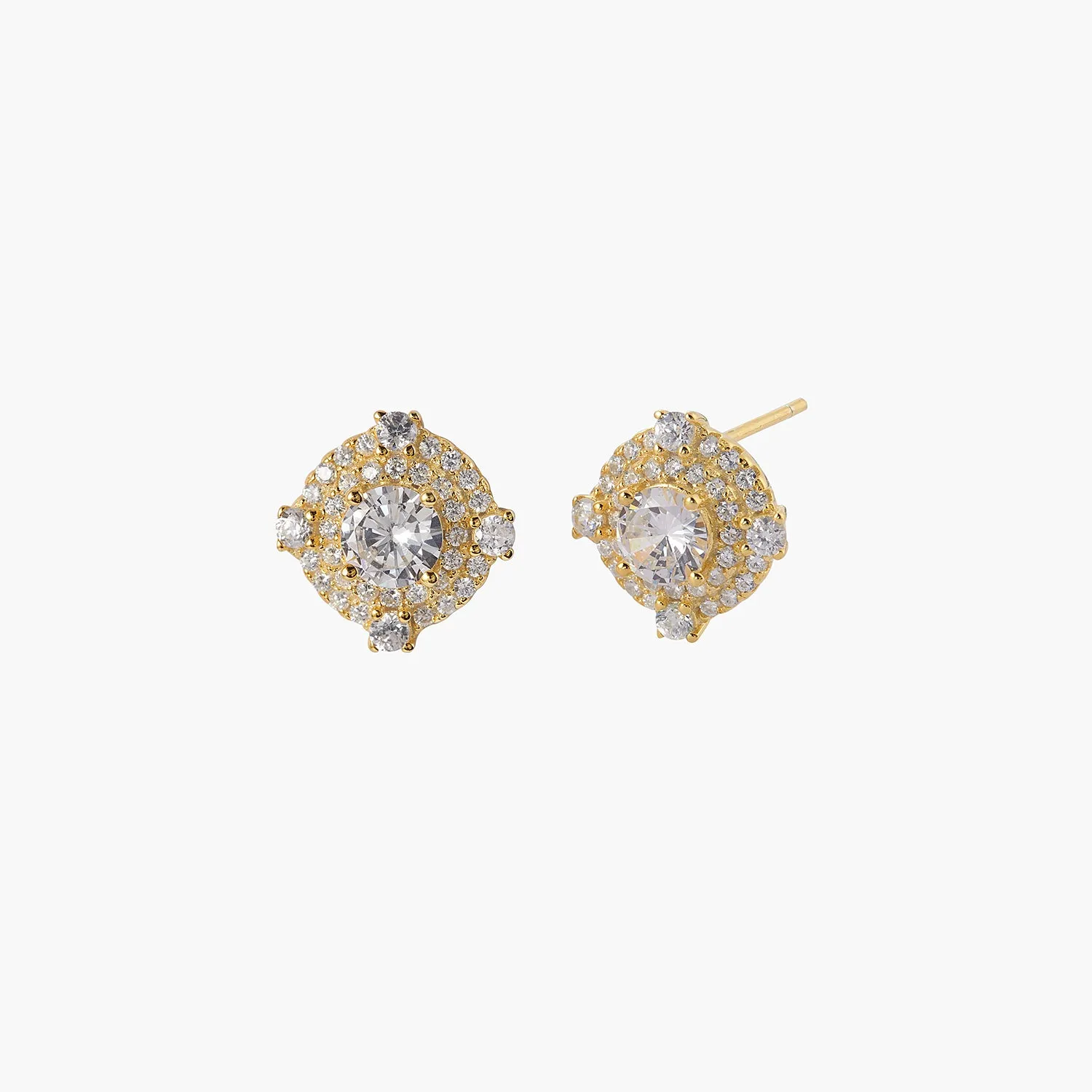 [-50%] Pave Frame Stud Earrings