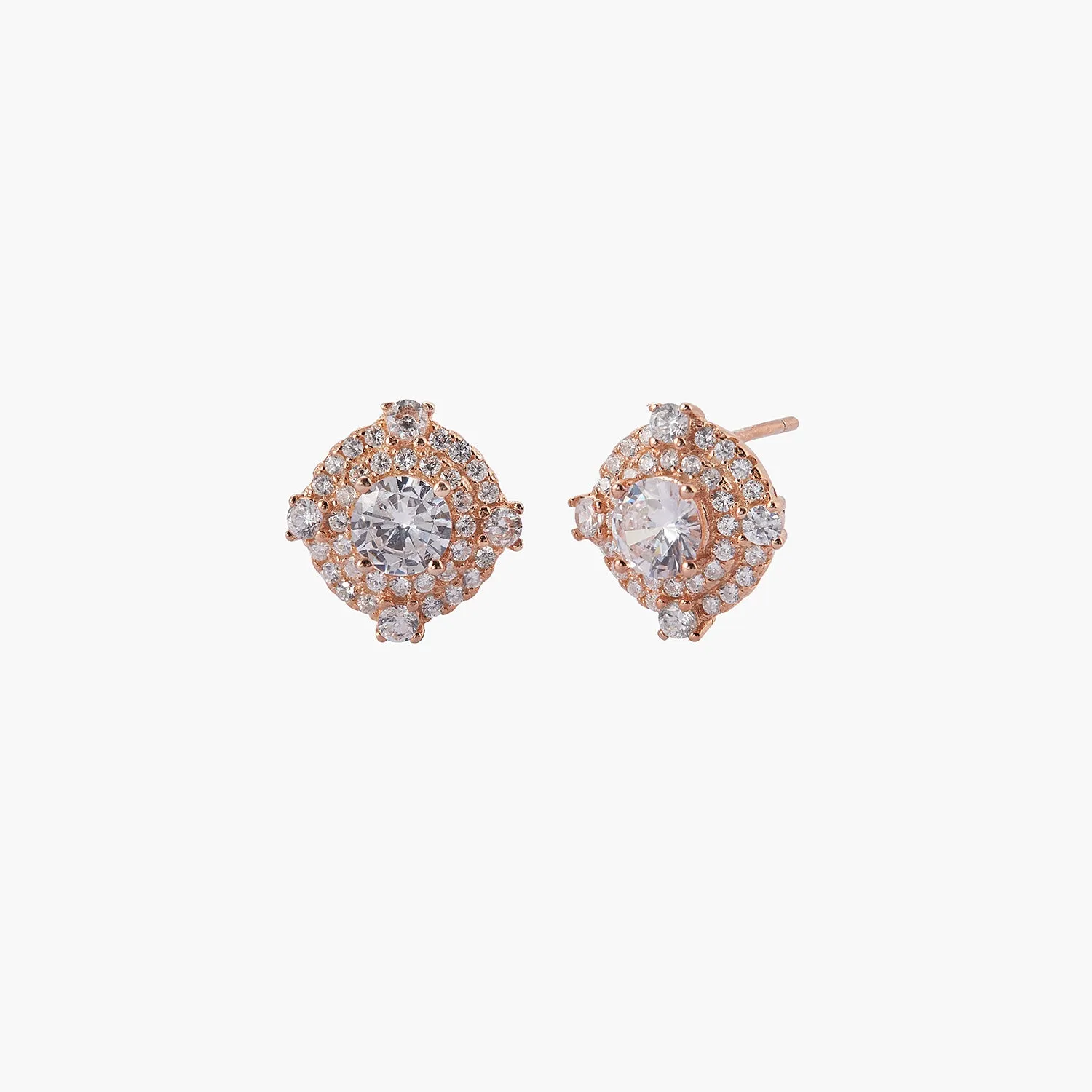 [-50%] Pave Frame Stud Earrings