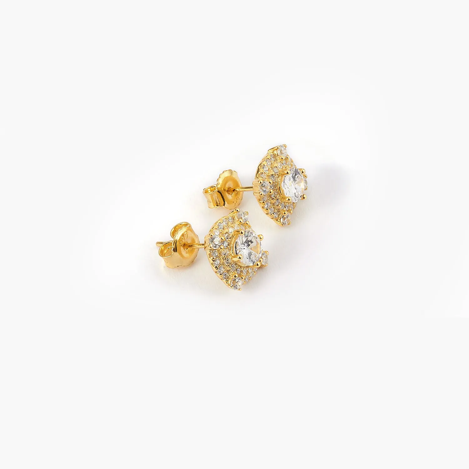 [-50%] Pave Frame Stud Earrings