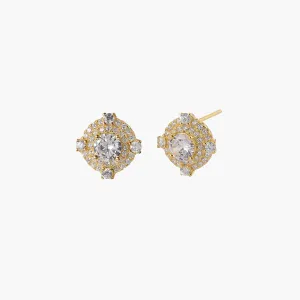 [-50%] Pave Frame Stud Earrings
