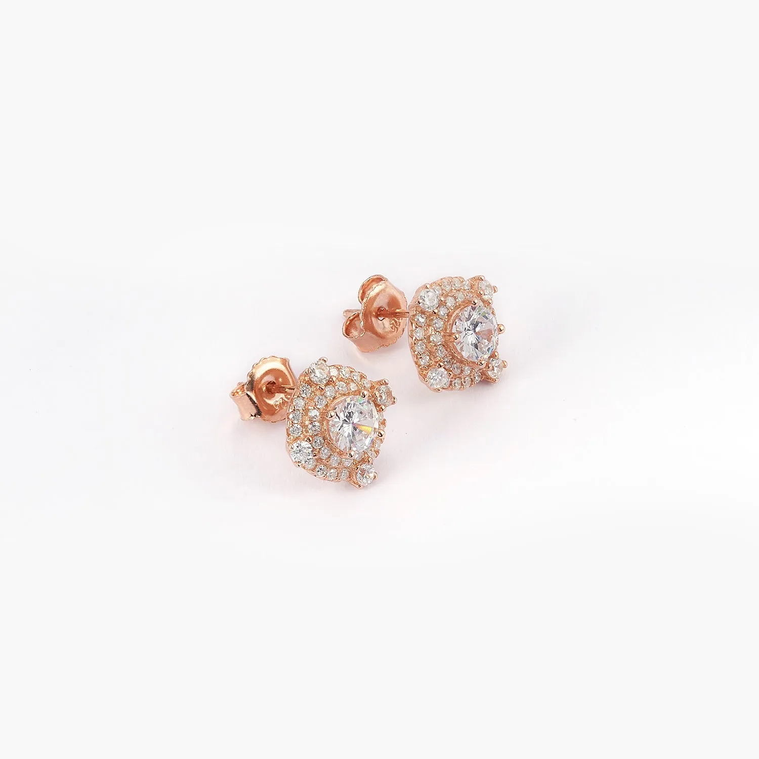 [-50%] Pave Frame Stud Earrings