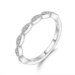 0.08Ct 1.2mm Half Eternity Art Deco Diamond Ring