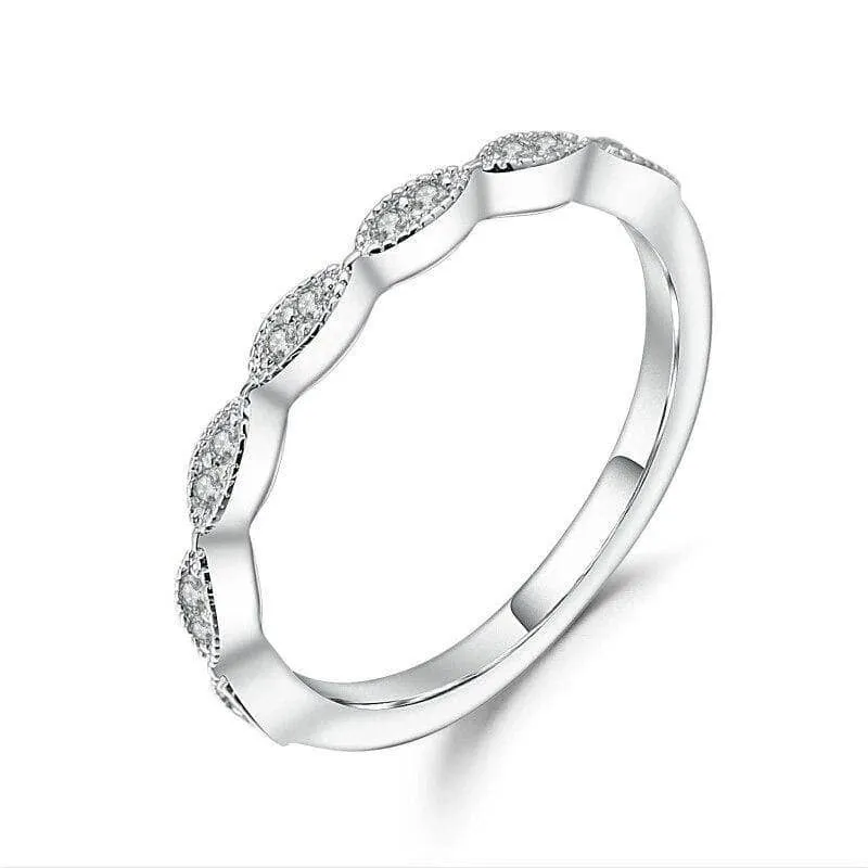 0.08Ct 1.2mm Half Eternity Art Deco Diamond Ring