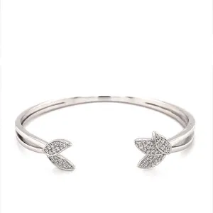 0.43 CTW DEW Moissanite Floral Cuff in Sterling Silver