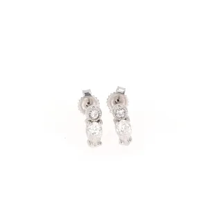 0.48 CTW DEW Round and Pear Moissanite Mini Stud Earrings in 10K White Gold
