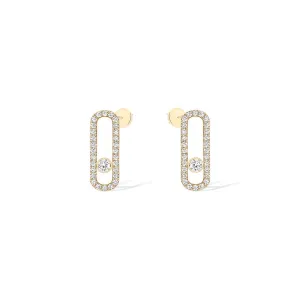 0.67ctw Yellow Gold Diamond Pavé-Set Earrings