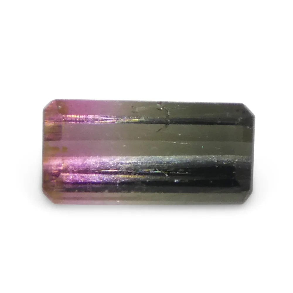 0.69ct Emerald Cut Green & Pink Bi-Colour Tourmaline