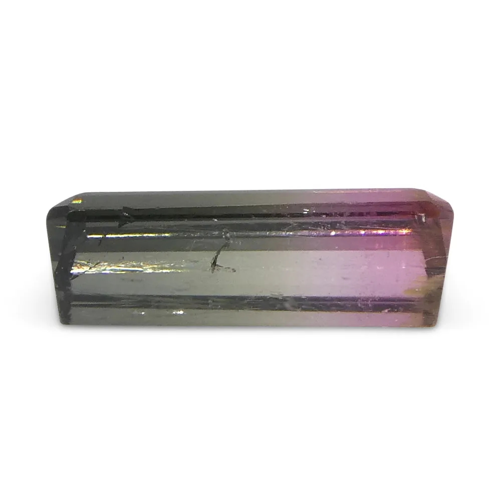 0.69ct Emerald Cut Green & Pink Bi-Colour Tourmaline