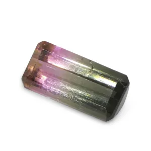 0.69ct Emerald Cut Green & Pink Bi-Colour Tourmaline