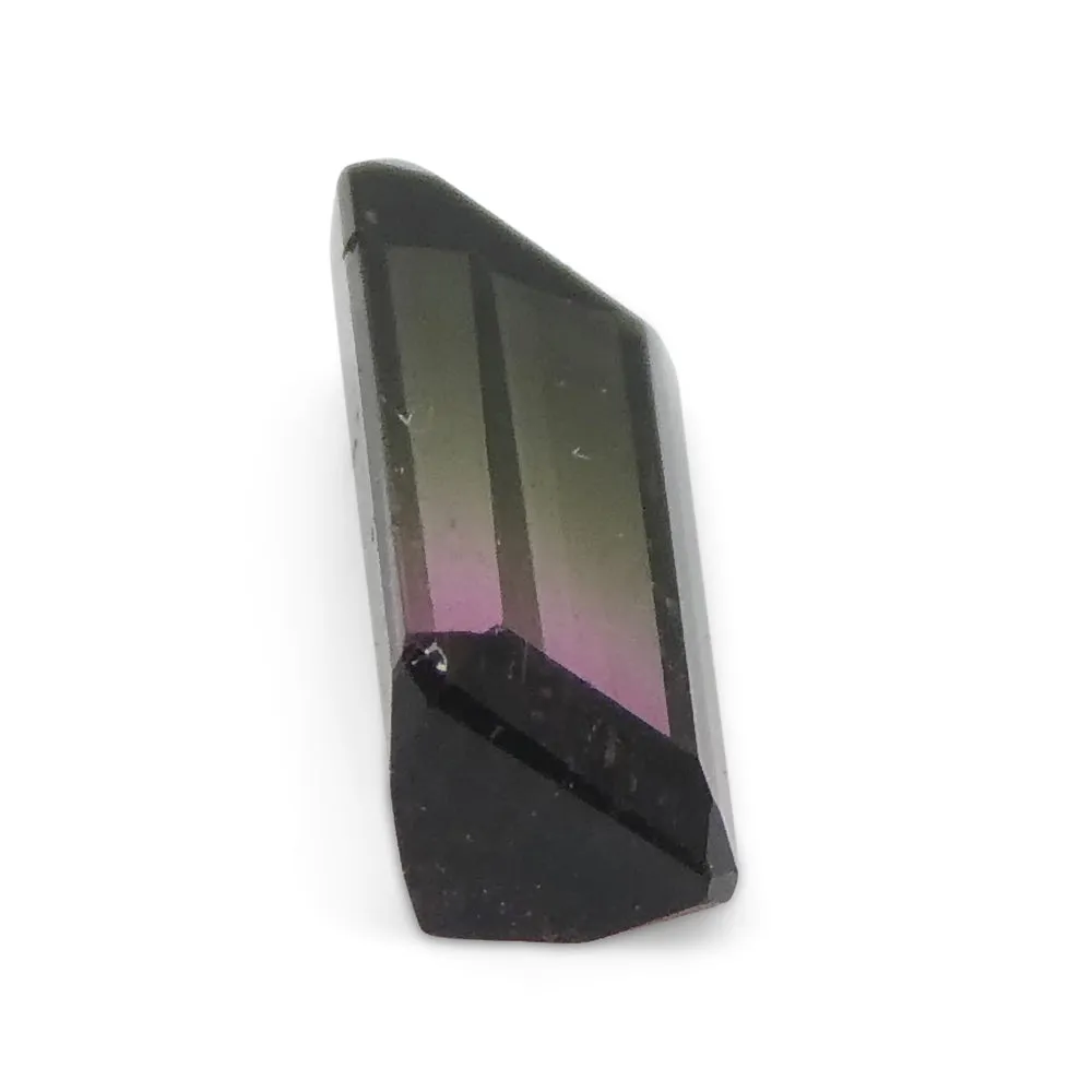 0.69ct Emerald Cut Green & Pink Bi-Colour Tourmaline