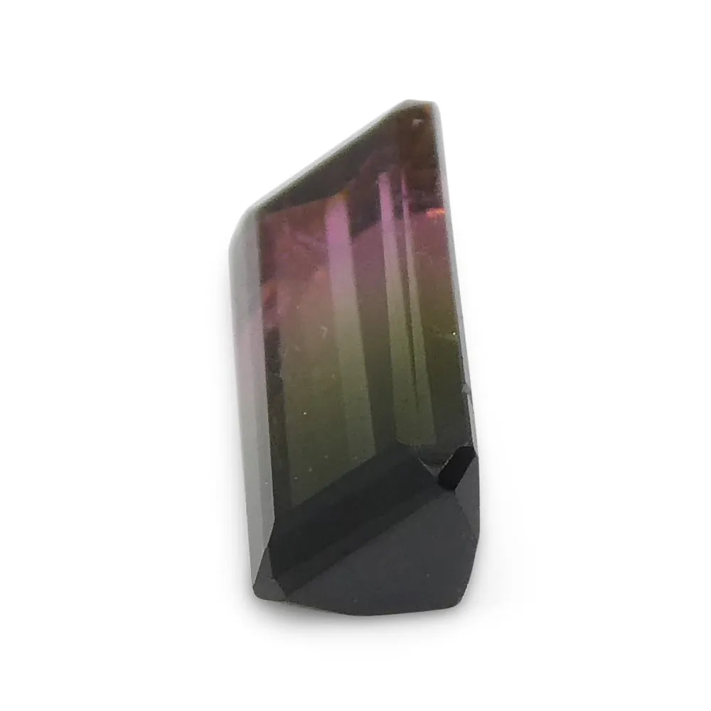 0.69ct Emerald Cut Green & Pink Bi-Colour Tourmaline