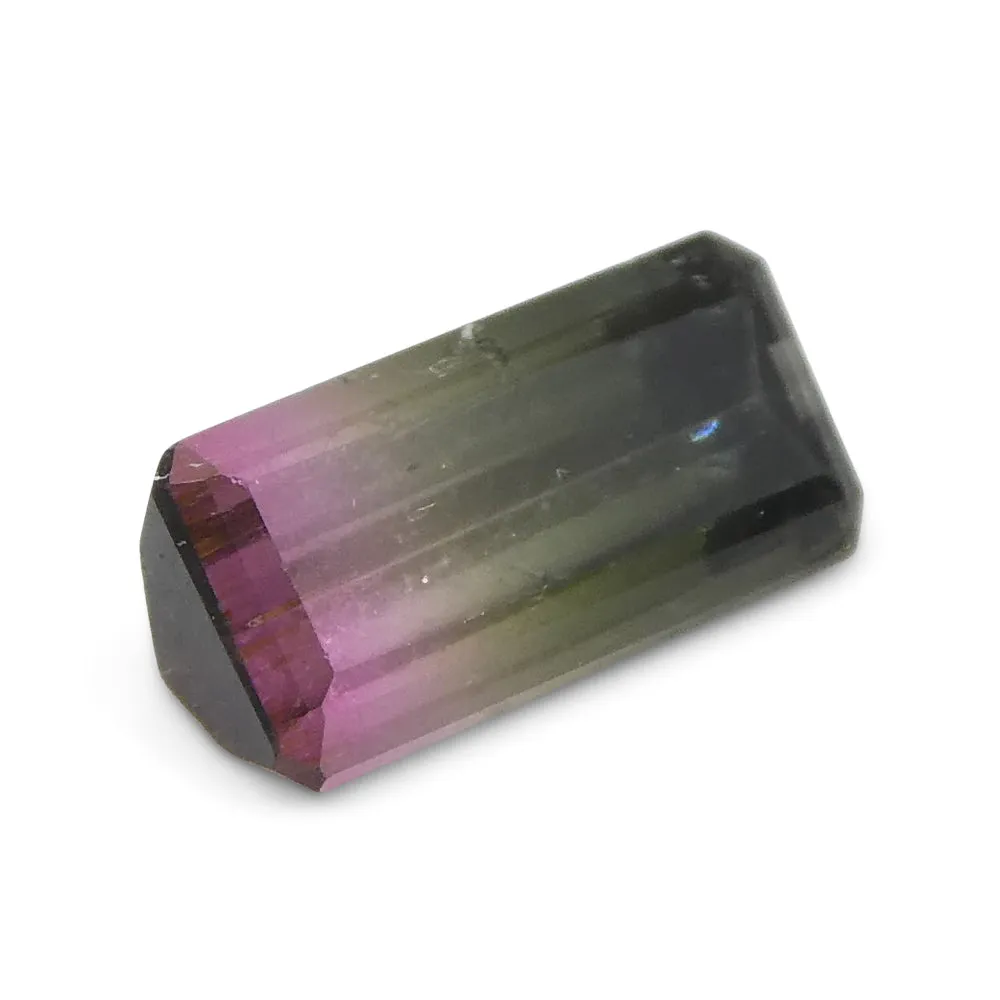 0.69ct Emerald Cut Green & Pink Bi-Colour Tourmaline