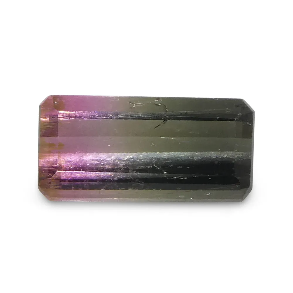 0.69ct Emerald Cut Green & Pink Bi-Colour Tourmaline