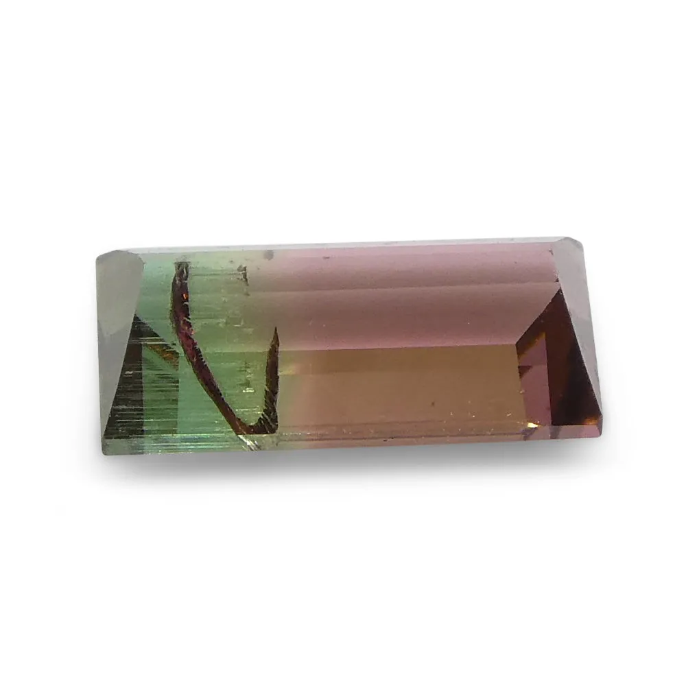 0.75ct Emerald Cut Pink & Green Bi-Colour Tourmaline