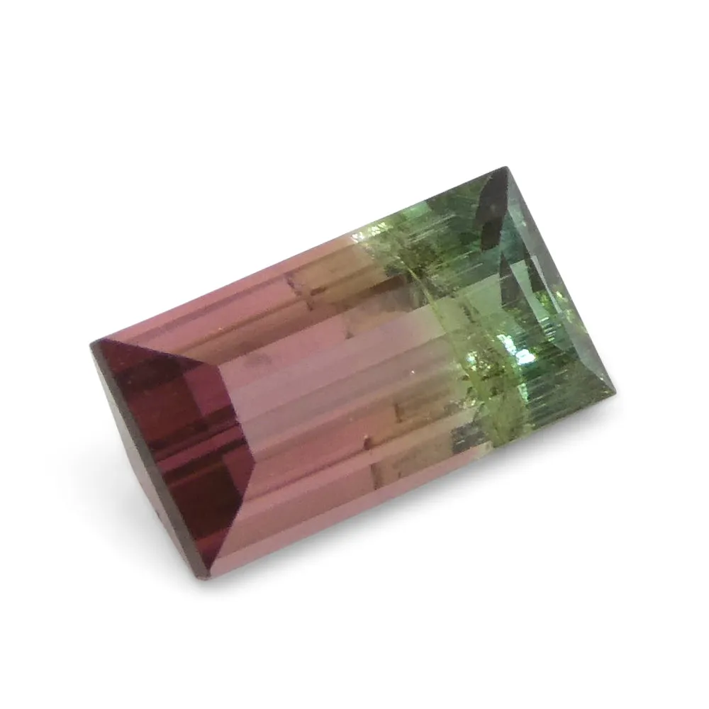 0.75ct Emerald Cut Pink & Green Bi-Colour Tourmaline