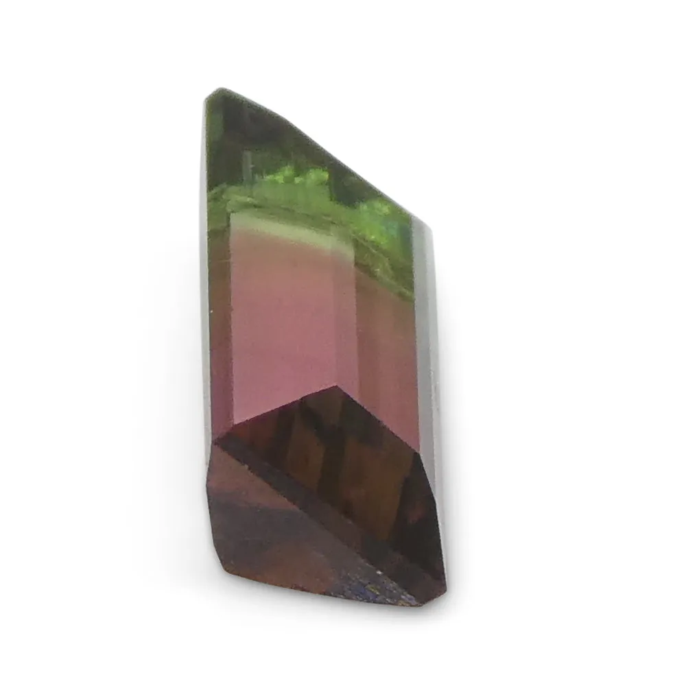 0.75ct Emerald Cut Pink & Green Bi-Colour Tourmaline