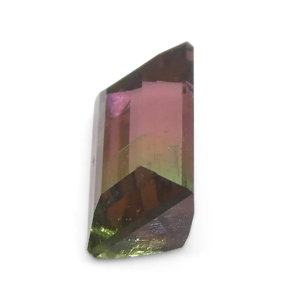 0.75ct Emerald Cut Pink & Green Bi-Colour Tourmaline