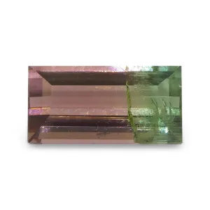 0.75ct Emerald Cut Pink & Green Bi-Colour Tourmaline