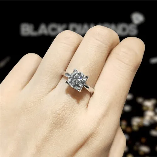 1-3ct Round Cut D Color Diamond Cow Head Engagement Ring