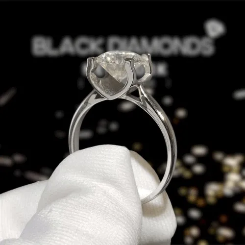 1-3ct Round Cut D Color Diamond Cow Head Engagement Ring