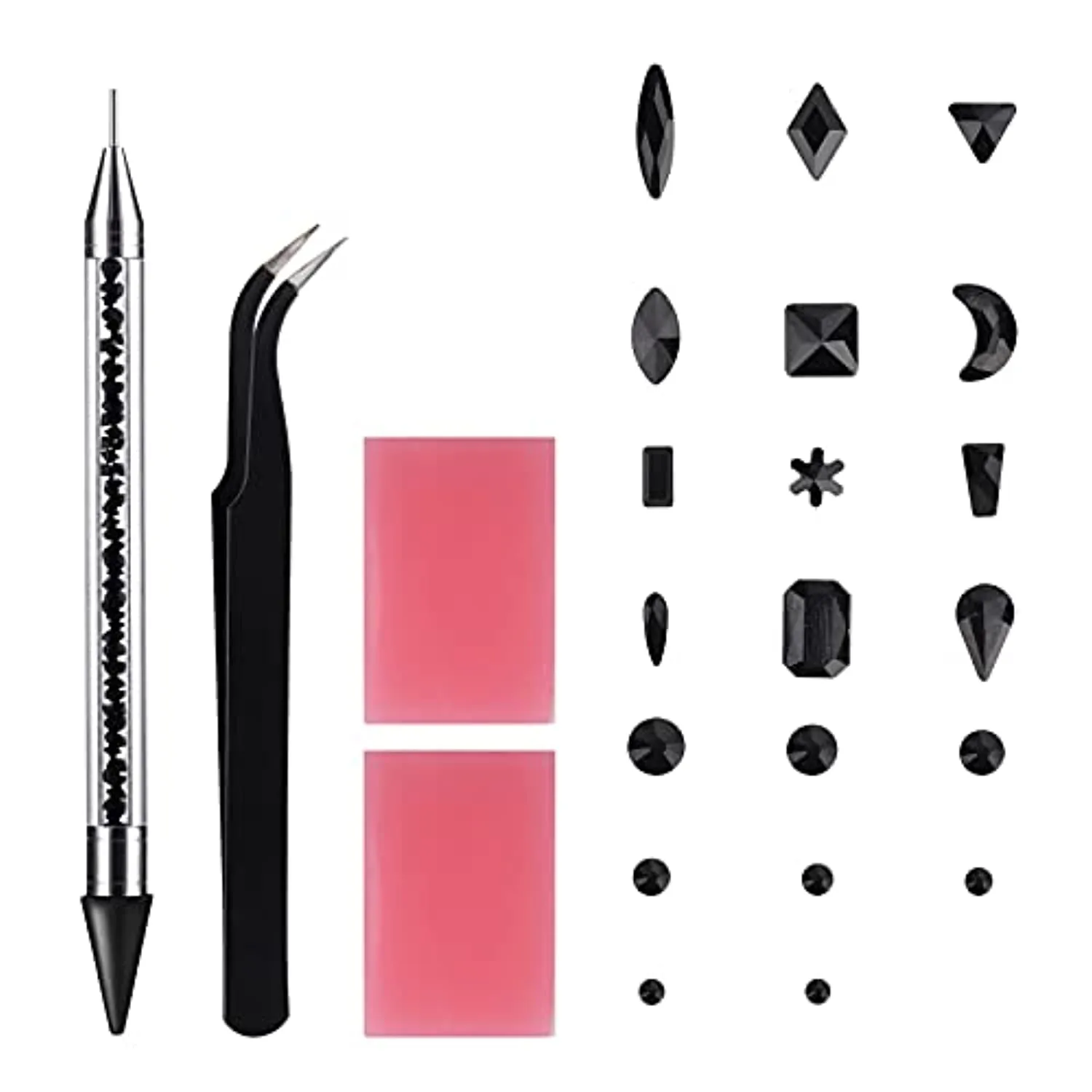 10320Pcs Nail Rhinestones for Nails, Bedazzler Kit with Rhinestones for Crafts, Hotfix rhinestones for Clothes Makeup, Crystal AB Black Rhinestones Diamonds Nail Gems and Rhinestones for Nail Art