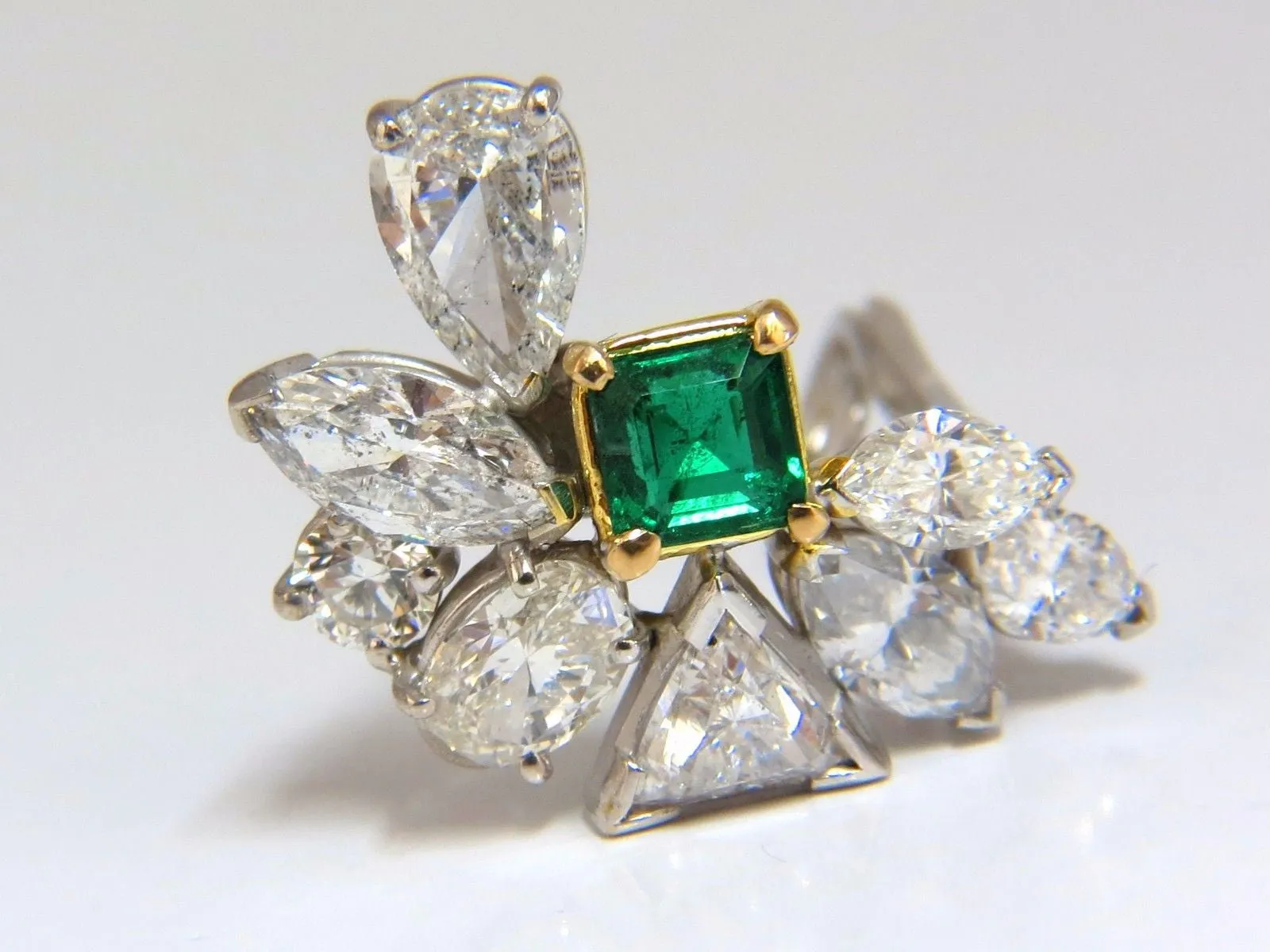 10.90ct Natural Emerald Diamond Crescent Cocktail Earrings Glamour Prime