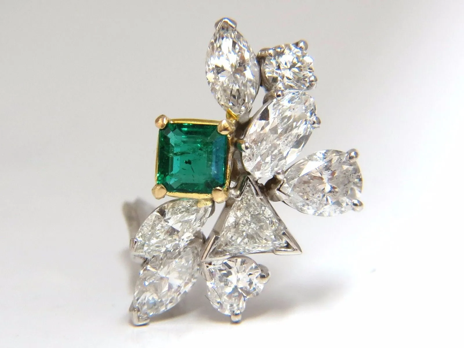 10.90ct Natural Emerald Diamond Crescent Cocktail Earrings Glamour Prime