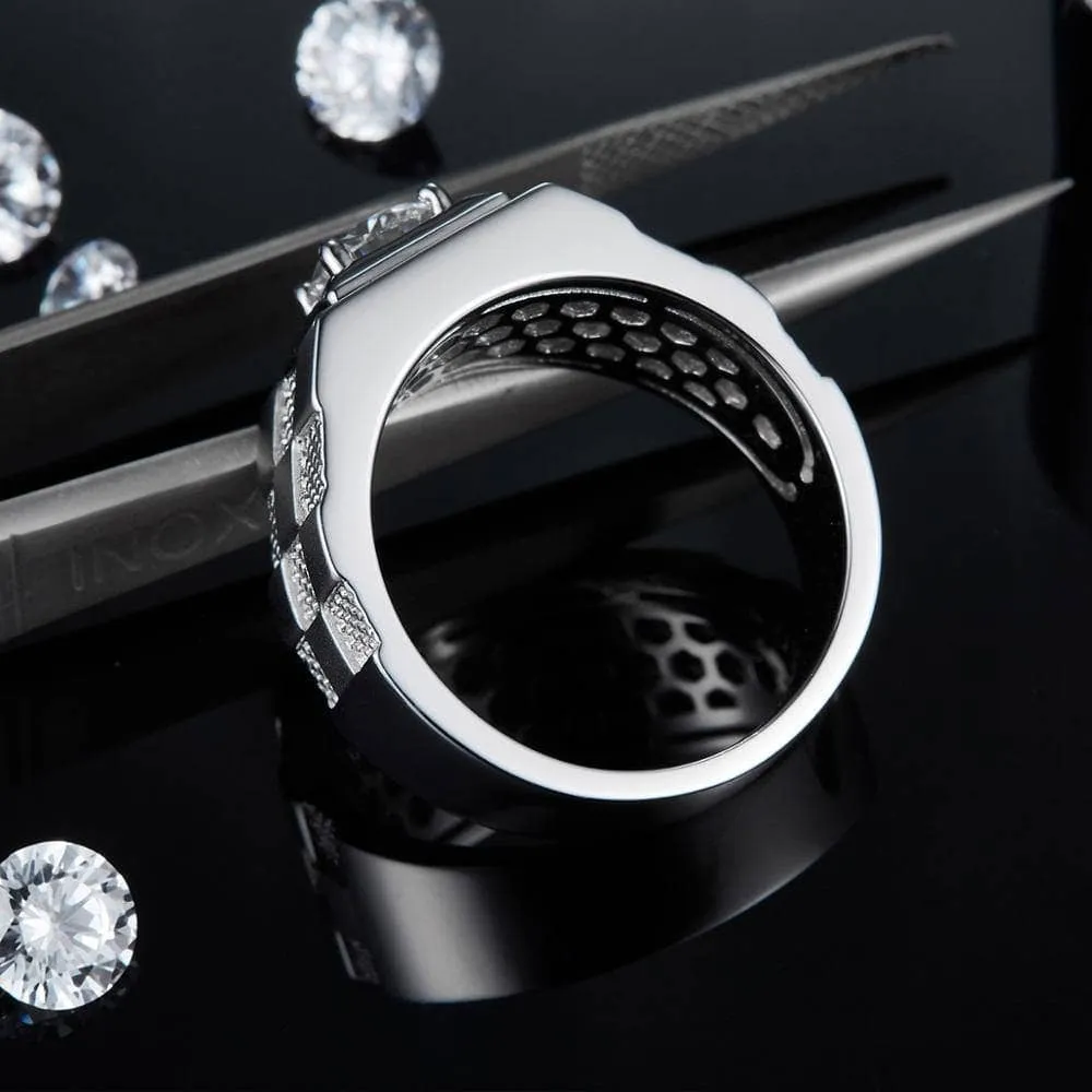 1.0Ct 6.5mm D Color Diamond Men's Ring