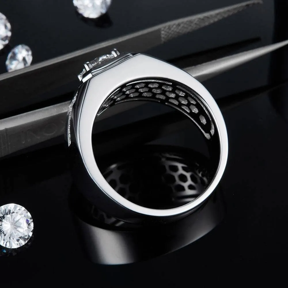 1.0Ct 6.5mm D Color Diamond Men's Ring