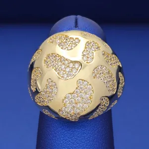 10k CZ Fancy Dome Cocktail Ring