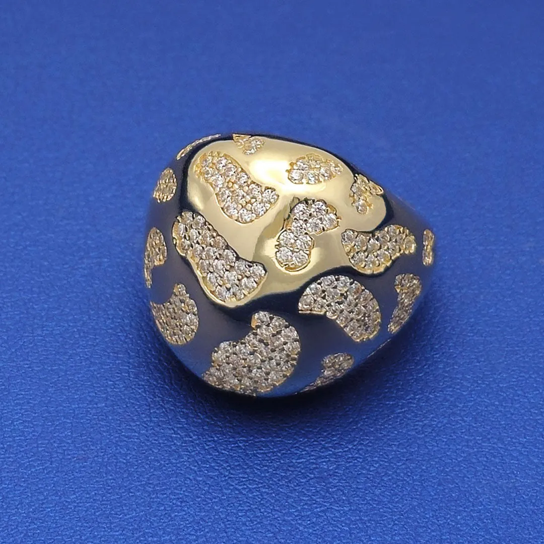 10k CZ Fancy Dome Cocktail Ring