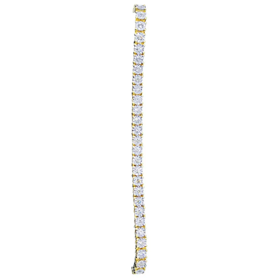 10K Gold Genuine Diamond Tennis Bracelet