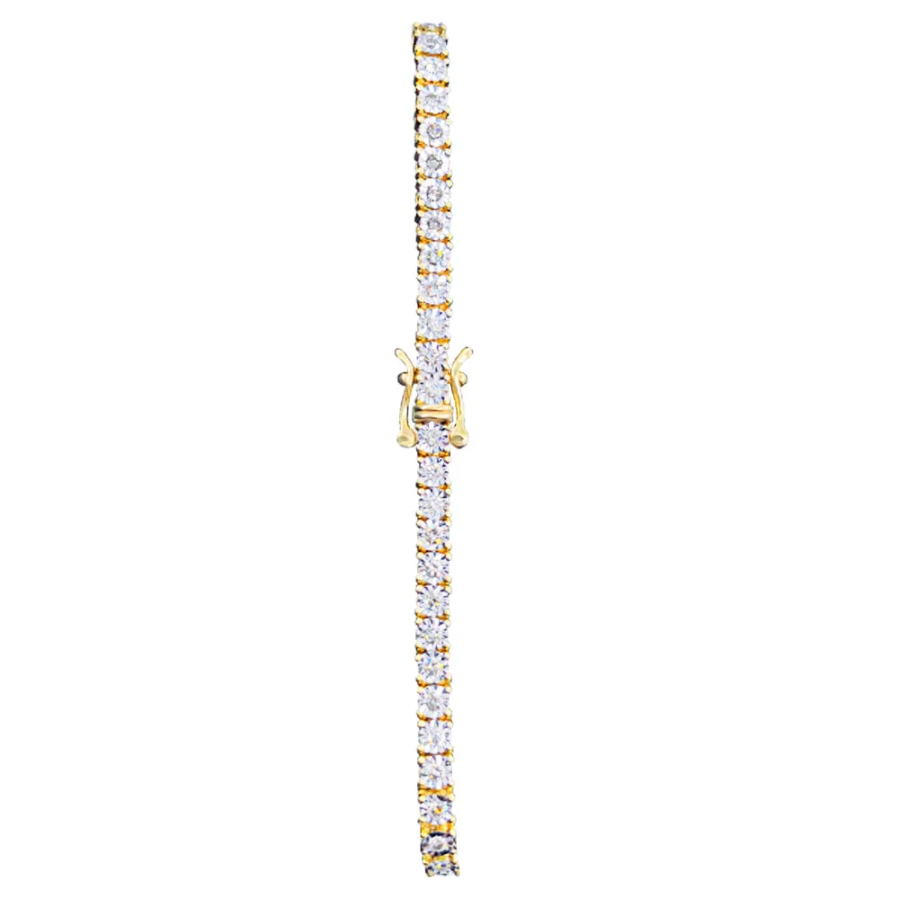 10K Gold Genuine Diamond Tennis Bracelet