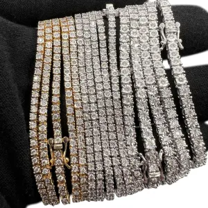 10K Gold Genuine Diamond Tennis Bracelet