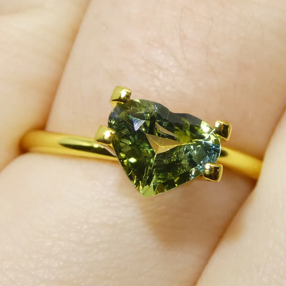 1.41ct Heart Green and Blue Sapphire from Sri Lanka