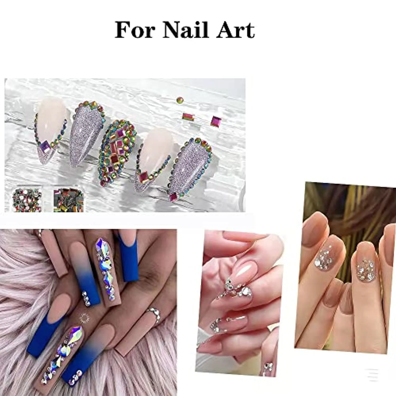 1440 Pieces AB Nail Art Rhinestones for Nails Diamonds Nail Kits for Nail Pixie Crystals for Nails Rhinestone for Makeup with Pencils Kit Nail Art for Women