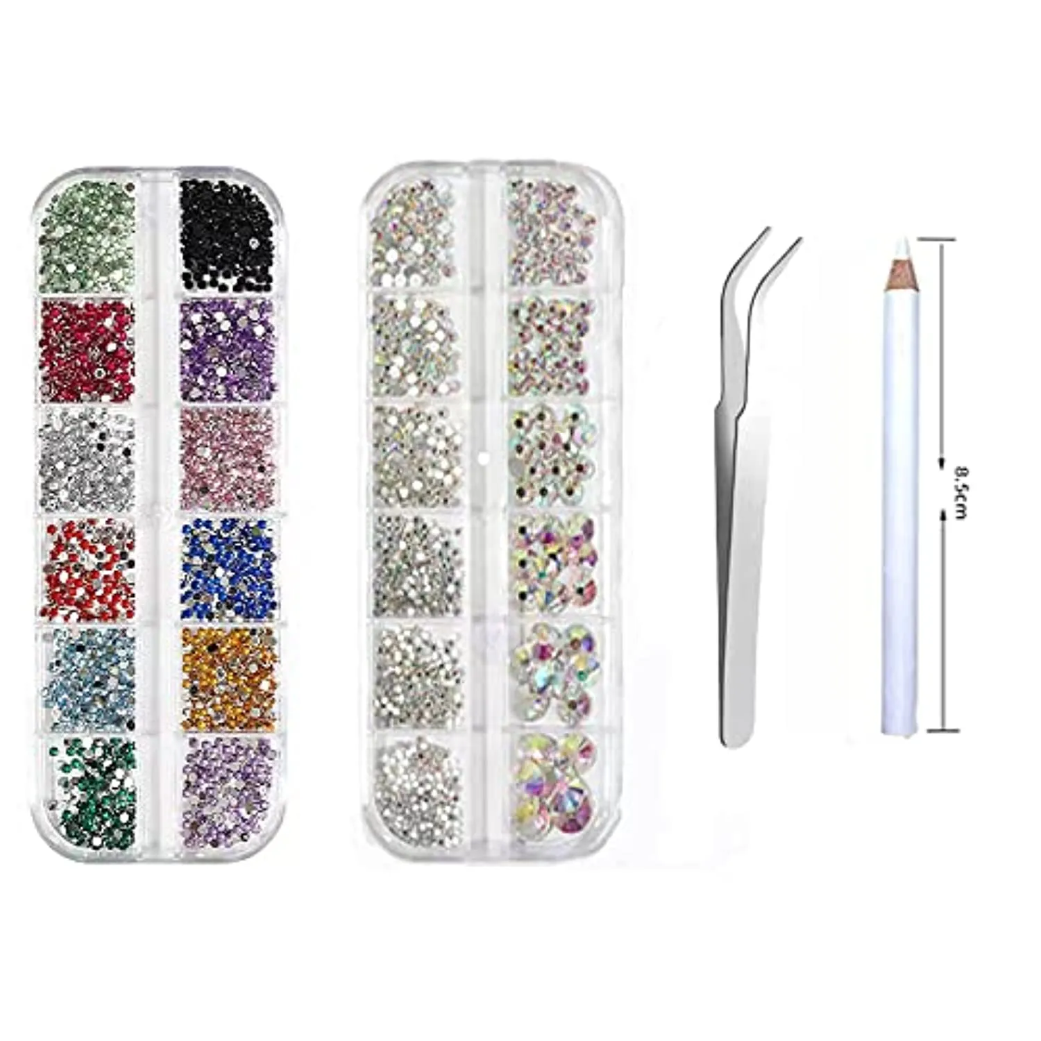 1440 Pieces AB Nail Art Rhinestones for Nails Diamonds Nail Kits for Nail Pixie Crystals for Nails Rhinestone for Makeup with Pencils Kit Nail Art for Women