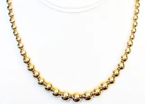 14k Gold Graduated Bead Necklace, 16 - 22in