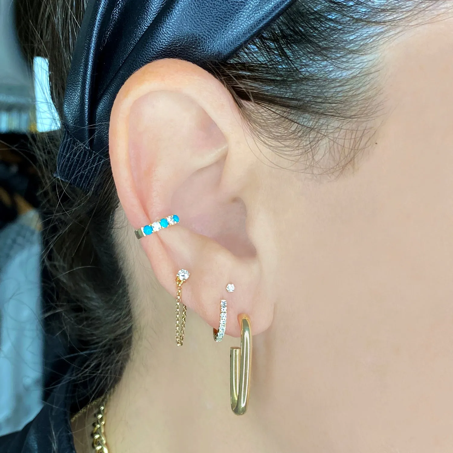 14K Gold U Hoops
