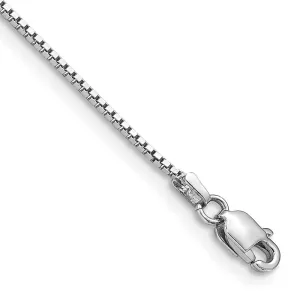 14k White Gold .95mm Box with Lobster Clasp Bracelet