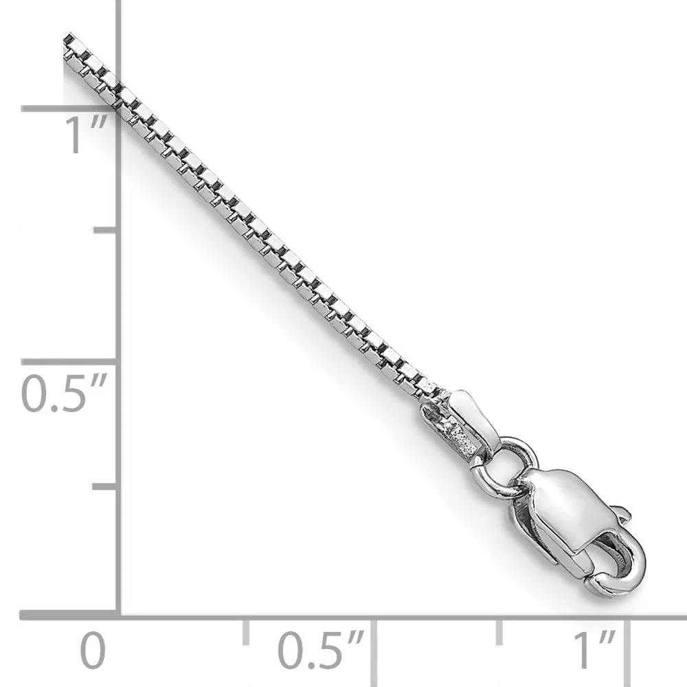 14k White Gold .95mm Box with Lobster Clasp Bracelet