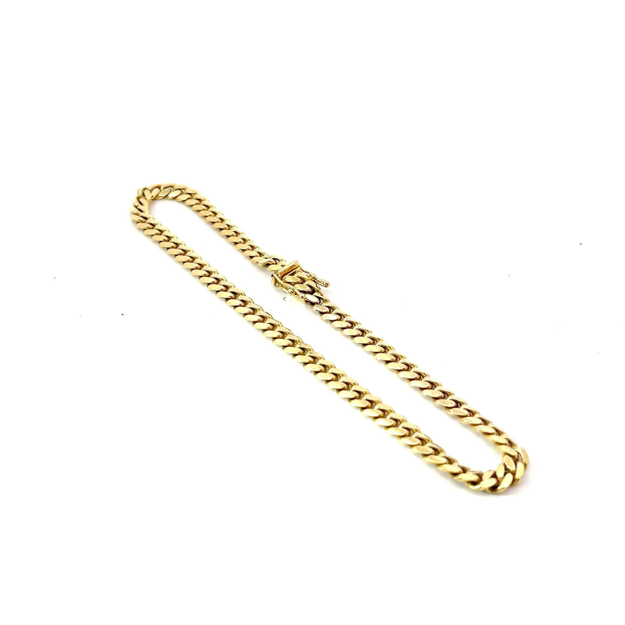 14k Yellow Gold 20.00 Grams Cuban Link Bracelet 4mm 10"inch