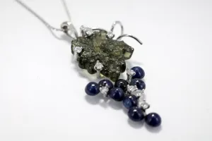 14kt. White Gold Grape Cluster Necklace with Diamonds