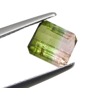 1.57ct Emerald Cut Green & Pink Bi-Colour Tourmaline