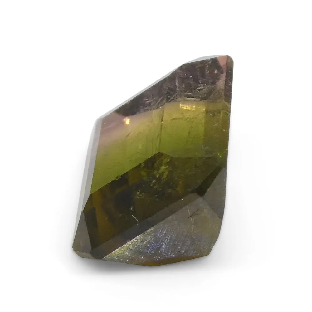 1.57ct Emerald Cut Green & Pink Bi-Colour Tourmaline