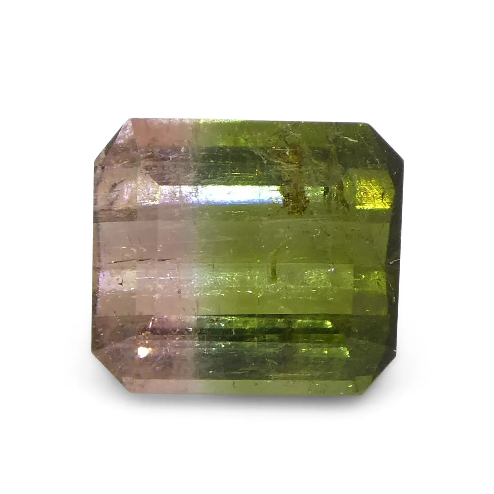1.57ct Emerald Cut Green & Pink Bi-Colour Tourmaline