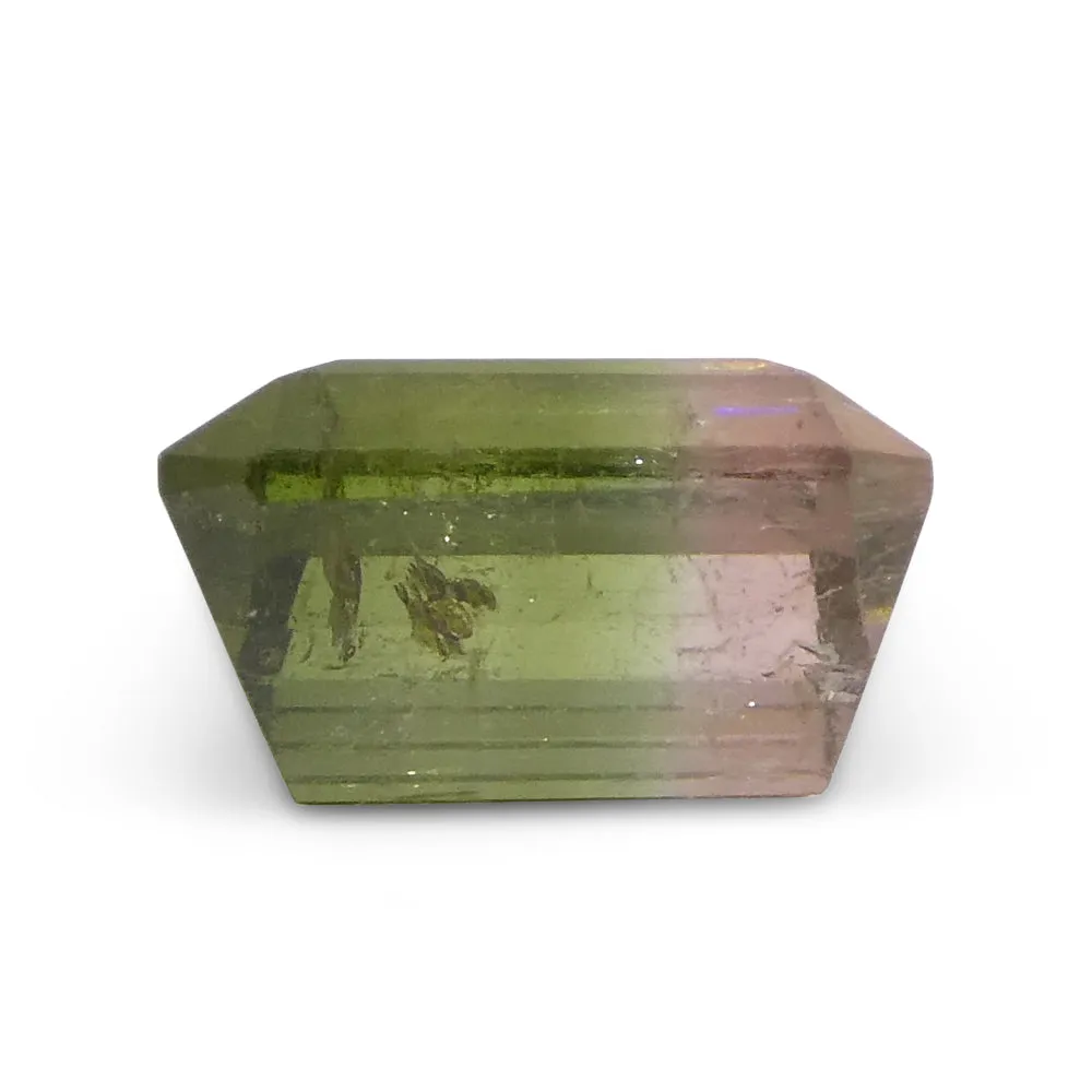 1.57ct Emerald Cut Green & Pink Bi-Colour Tourmaline