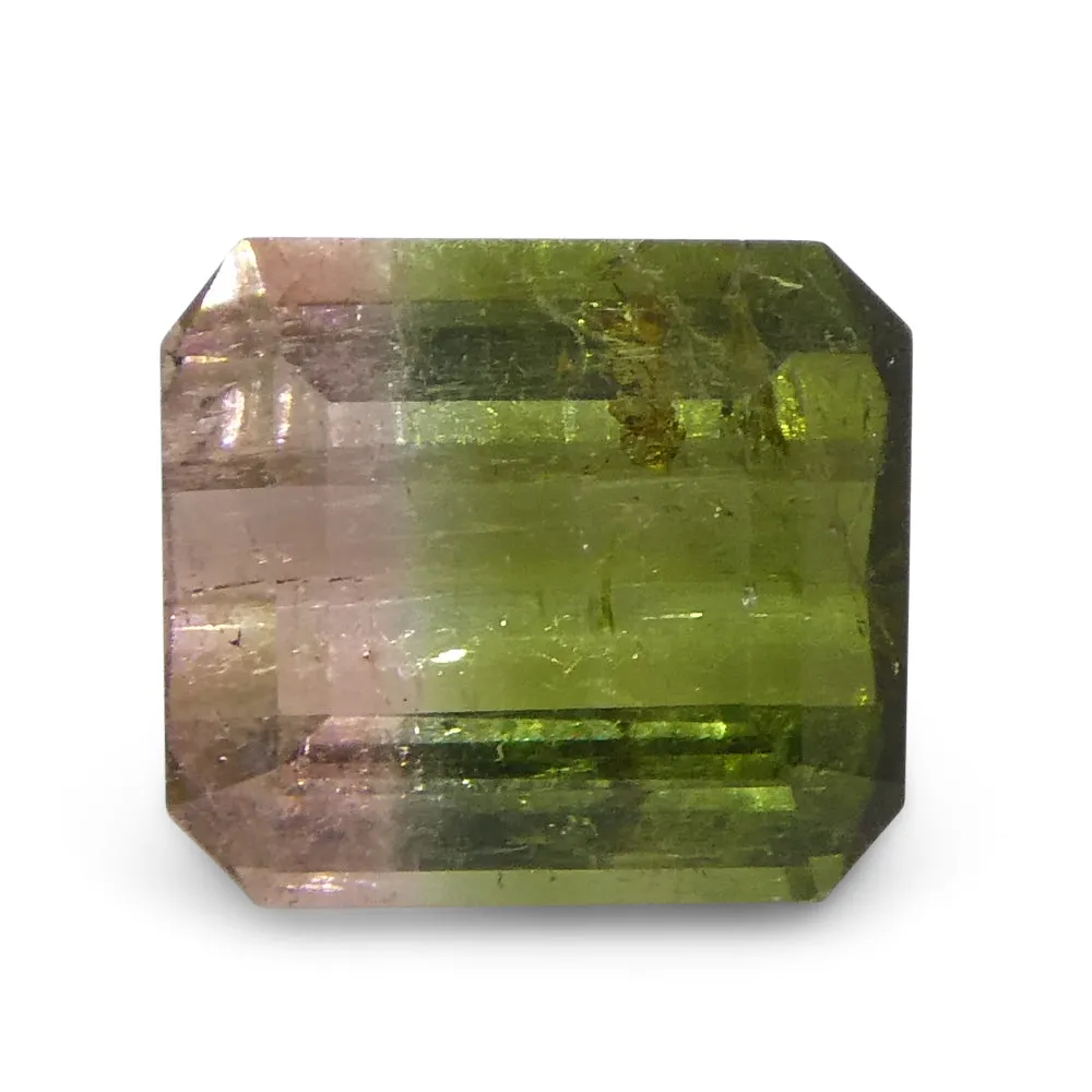1.57ct Emerald Cut Green & Pink Bi-Colour Tourmaline