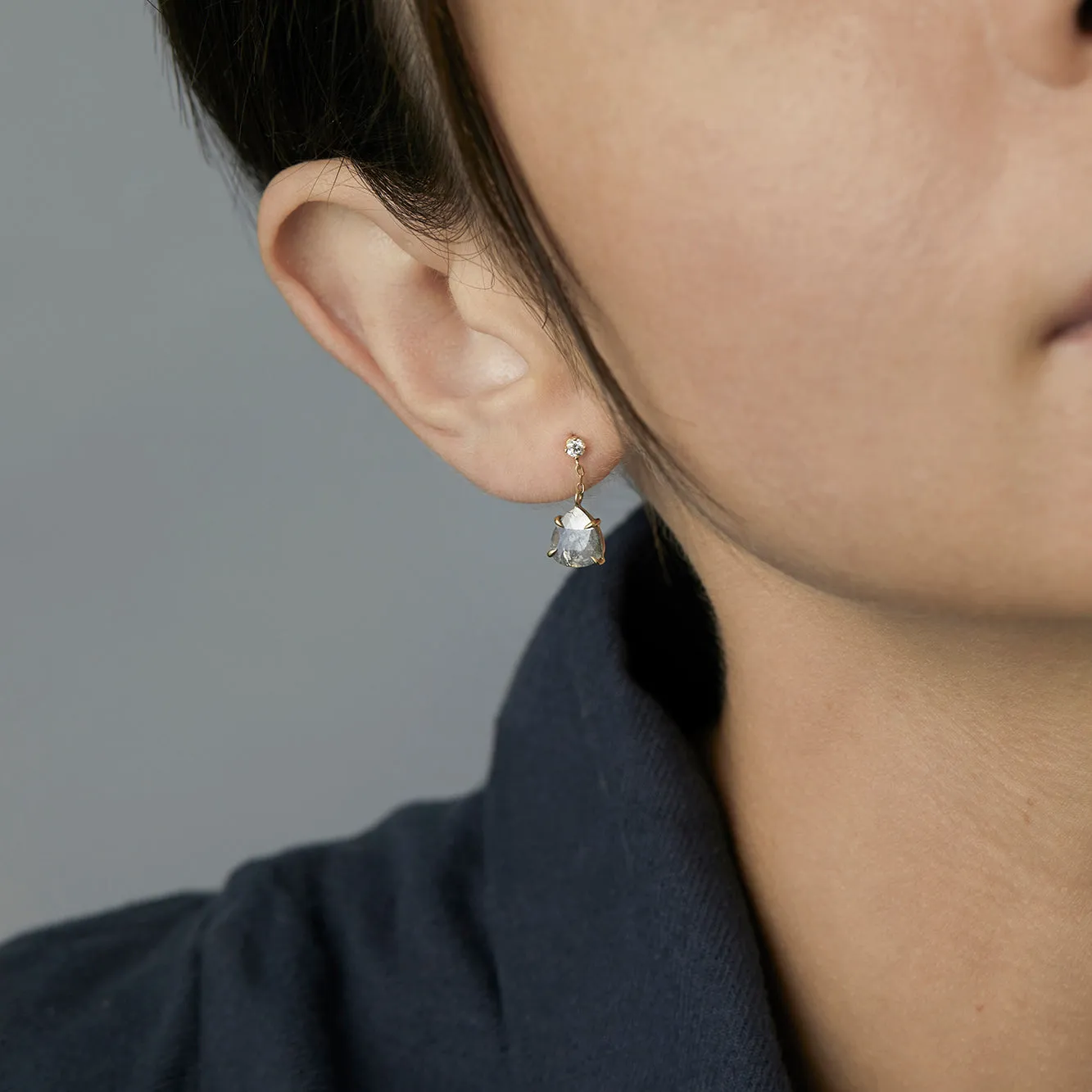 1.71 Carat One-of-a-Kind Diamond Slice Earrings | CE6-OOAK